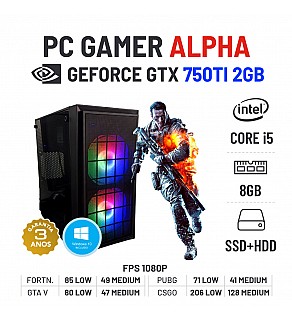 PC GAMER ALPHA GTX750TI-2GB i5-4570 8GB RAM SSD+HDD