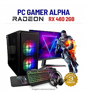 CONJUNTO GAMER ALPHA RX460-2GB i5-4570 8GB RAM SSD+HDD COM MONITOR + ACESSORIOS