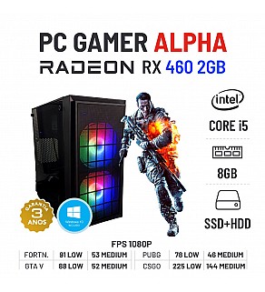 PC GAMER ALPHA RX460-2GB i5-4570 8GB RAM SSD+HDD