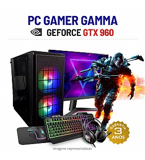 CONJUNTO GAMER GAMMA GTX960 i5-6400 12GB RAM SSD+HDD COM MONITOR + ACESSORIOS