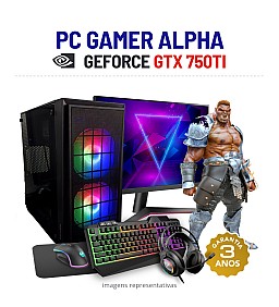 CONJUNTO GAMER ALPHA GTX750TI-2GB i5-4590 8GB RAM SSD+HDD COM MONITOR + ACESSORIOS