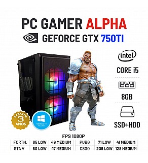 PC GAMER ALPHA GTX750TI i5-4590 8GB RAM SSD+HDD