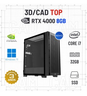 WORKSTATION 3D/CAD TOP NOVO | RTX4000-8GB | i7-10700F | 32GB RAM | 960GB SSD