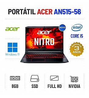 ACER NITRO 5 AN515-56-51V8 15.6'' FULLHD I5-11300H 8GB RAM 512GB SSD GTX1650 4GB