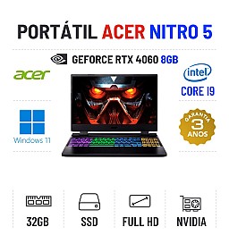 ACER NITRO 5 AN515-58-77YB | 15.6'' FULLHD 144Hz | I9-12900H | 32GB RAM | 960GB SSD | RTX4060 8GB