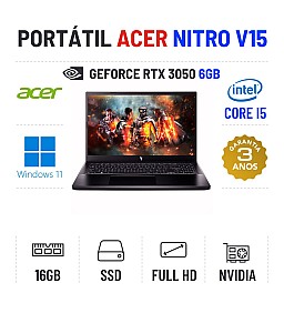 ACER NITRO V15 | 15.6'' FULLHD 144Hz | I5-13420H | 16GB RAM | 960GB SSD | RTX3050 6GB