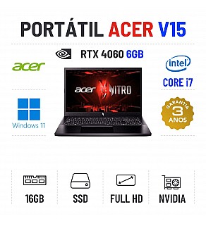 ACER NITRO V15 | 15.6'' FULLHD 144Hz | I7-13620H | 16GB RAM | 480GB SSD | RTX4060 6GB