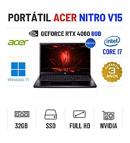 ACER NITRO V15 | 15.6'' FULLHD 165Hz | I7-13620H | 32GB RAM | 960GB SSD | RTX4060 8GB