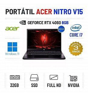 ACER NITRO V15 | 15.6'' FULLHD 165Hz | I7-13620H | 32GB RAM | 960GB SSD | RTX4060 8GB