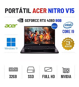 ACER NITRO V15 | 15.6'' FULLHD 165Hz | I9-13900H | 32GB RAM | 960GB SSD | RTX4060 8GB