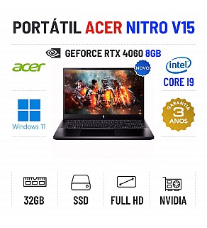 ACER NITRO V15 | 15.6'' FULLHD 165Hz | I9-13900H | 32GB RAM | 960GB SSD | RTX4060 8GB
