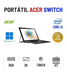 ACER SWITCH ALPHA 12 SA5-271 | 12'' TOUCH 2K | I5-6200U | 8GB RAM | 240GB SSD | OFERTA DE OFFICE 2021