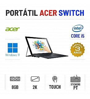 ACER SWITCH ALPHA 12 SA5-271 | 12'' TOUCH 2K | I5-6200U | 8GB RAM | 240GB SSD | OFERTA DE OFFICE 2021