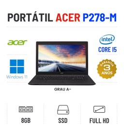 ACER TRAVELMATE P278-M | 17" FULLHD | I5-6200U | 8GB RAM | 240GB SSD