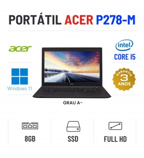 ACER TRAVELMATE P278-M | 17" FULLHD | I5-6200U | 8GB RAM | 240GB SSD