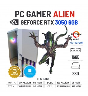 PC GAMER ALIEN NOVO | RTX3050-6GB | RYZEN=i7-10700F | 16GB RAM | 240GB SSD