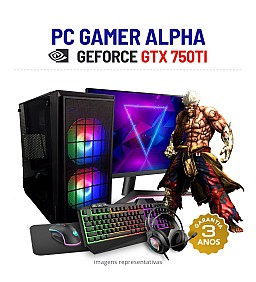CONJUNTO GAMER ALPHA GTX750TI i5-4570 8GB RAM SSD+HDD COM MONITOR + ACESSORIOS