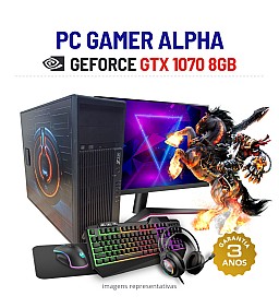 CONJUNTO GAMER ALPHA | GTX1070-8GB | XEON E3-1270=I7-7700 | 32GB DDR4 | SSD+HDD COM MONITOR + ACESSORIOS