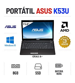 ASUS K53U-SX323V 15.6" AMD E-450 8GB RAM SSD BATERIA NOVA