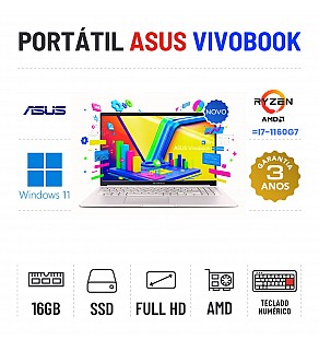 NOVO - ASUS VIVOBOOK 15 E1504FA | 15.6'' FULLHD | RYZEN 5 = i7-1160G7 | 16GB RAM | 480GB SSD | TECLADO NUMÉRICO | OFERTA DE OFFICE 2021