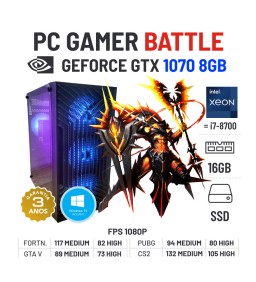 PC GAMER BATTLE | GTX1070-8GB | XEON=I7-8700 | 16GB RAM | 240GB SSD