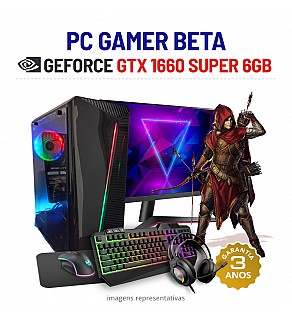 CONJUNTO GAMER BETA NOVO GTX1660 SUPER-6GB i7-8700 16GB RAM SSD+HDD COM MONITOR + ACESSORIOS