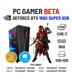 PC GAMER BETA NOVO GTX1660SUPER-6GB i7-8700 16GB RAM SSD+HDD