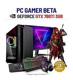 CONJUNTO GAMER BETA | GTX780TI-3GB | i5-4430 | 16GB RAM | 240GB SSD COM MONITOR + ACESSORIOS