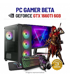 CONJUNTO GAMER BETA NOVO | GTX1660TI-6GB | I5-10400F | 16GB RAM | 480GB SSD COM MONITOR + ACESSORIOS