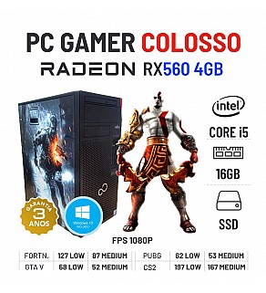 PC GAMER COLOSSO | RX560-4GB | I5-7400 | 16GB RAM | 240GB SSD