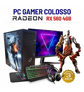 CONJUNTO GAMER COLOSSO | RX560-4GB | I5-7400 | 16GB RAM | 240GB SSD COM MONITOR + ACESSORIOS