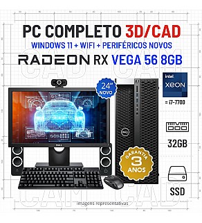 CONJUNTO WORKSTATION SHAPE CRAFT | XEON=I7-7700 | 32GB RAM | 480GB | RX VEGA 56 8GB COM MONITOR + ACESSORIOS CONJUNTO WORKSTATION SHAPE CRAFT | XEON=I7-7700 | 32GB RAM | 480GB | RX VEGA 56 8GB COM MONITOR + ACESSORIOS