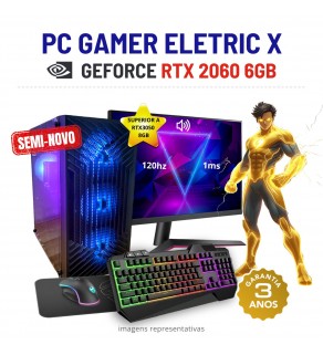 CONJUNTO GAMER ELETRIC X SEMI-NOVO | RTX2060-6GB SUPERIOR A RTX3050-8GB | RYZEN 5 = i7-10700F | 16GB RAM | 480GB SSD COM MONITOR + ACESSORIOS