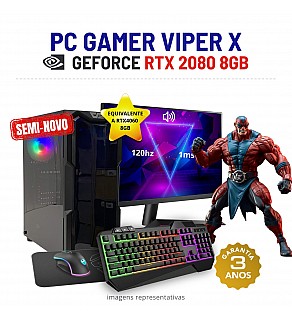 CONJUNTO GAMER VIPER X SEMI-NOVO | RTX2080-8GB = RTX4060-8GB  | RYZEN 5 = i7-10700K | 16GB RAM | 960GB SSD COM MONITOR + ACESSORIOS