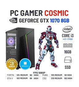 PC GAMER COSMIC NOVO | GTX1070-8GB | I3-10GEN=I7-7700 | 16GB RAM | 240GB SSD