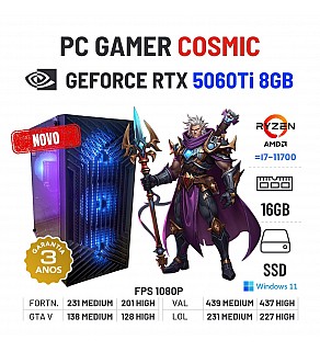PC GAMER COSMIC NOVO | RTX5060Ti-8GB | RYZEN 5 = i7-11700 | 16GB RAM | 960GB SSD