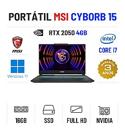 MSI CYBORG 15 A12U | 15.6'' FULLHD 144HZ | i7-12650H | 16GB RAM | 480GB SSD | RTX2050 4GB
