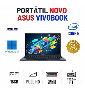 NOVO - ASUS VIVOBOOK 15 F1504VA | 15.6'' FULLHD | CORE 5-120U | 16GB RAM | 480GB SSD | TECLADO NUMÉRICO | OFERTA DE OFFICE 2021 NOVO - ASUS VIVOBOOK 15 F1504VA | 15.6'' FULLHD | CORE 5-120U | 16GB RAM | 480GB SSD | TECLADO NUMÉRICO | OFERTA DE OFFICE 2021