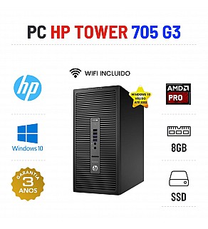 HP 705 G3 TOWER | AMD PRO A10-8770 | 8GB RAM | SSD 