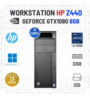 WORKSTATION HP Z440 | XEON 10 CORES SUPERIOR i7-9700 | 32GB RAM | 480GB SSD | GTX1080 8GB