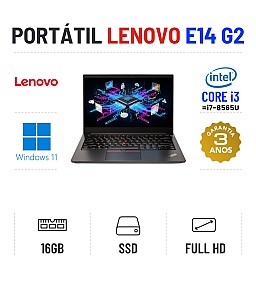 LENOVO THINKPAD E14 G2 | 14" FULLHD | i3-1115G4 = I7-8565U | 8GB RAM | 240GB SSD