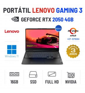 LENOVO GAMING 3 | 15.6" FULLHD | RYZEN 5 = I7-9850H | 16GB RAM | 512GB SSD | RTX2050 4GB