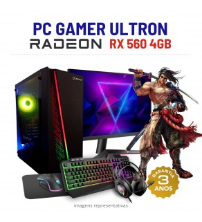 CONJUNTO GAMER ULTRON | RX560-4GB | I3-10GEN=I7-7700 | 16GB RAM | 240GB SSD COM MONITOR + ACESSORIOS