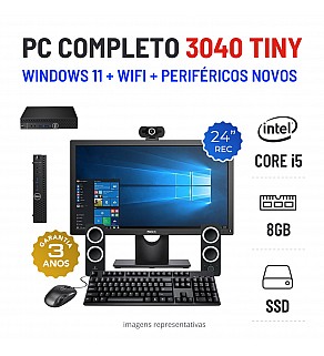 CONJUNTO PC DELL 3040 MINI/TINY | i5-6500 | 8GB RAM | 240GB SSD COM MONITOR + ACESSORIOS