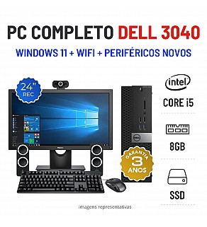 CONJUNTO PC DELL 3040 SFF | I5-6500 | 8GB RAM | 240GB SSD COM MONITOR + ACESSORIOS