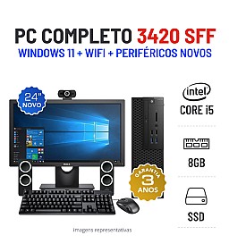 CONJUNTO PC DELL 3420 SFF | I5-6600 | 8GB RAM | 240GB SSD COM MONITOR + ACESSORIOS