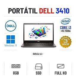 DELL LATITUDE 3410 | 14" FULLHD | I3-10110U = I5-7300U | 8GB RAM | 240GB SSD