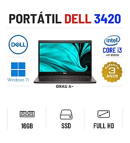 DELL LATITUDE 3420 | 14" FULLHD | I3-1115G4=i7-8565u | 16GB RAM | 240GB SSD 