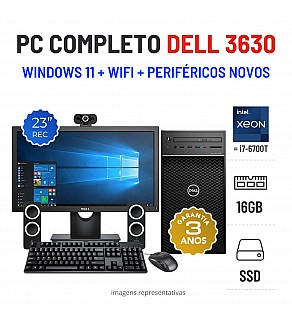 CONJUNTO PC DELL PRECISION 3630 TOWER | XEON = i7-6700T | 16GB RAM | 240GB SSD COM MONITOR + ACESSORIOS CONJUNTO PC DELL PRECISION 3630 TOWER | XEON = i7-6700T | 16GB RAM | 240GB SSD COM MONITOR + ACESSORIOS