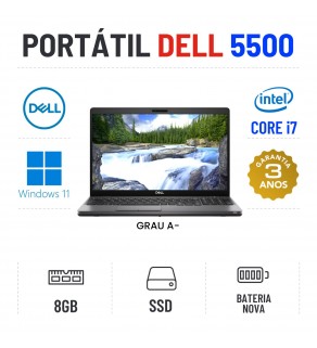 DELL LATITUDE 5500 | 15.6" | i7-8665U | 8GB RAM | 240GB SSD | BATERIA NOVA